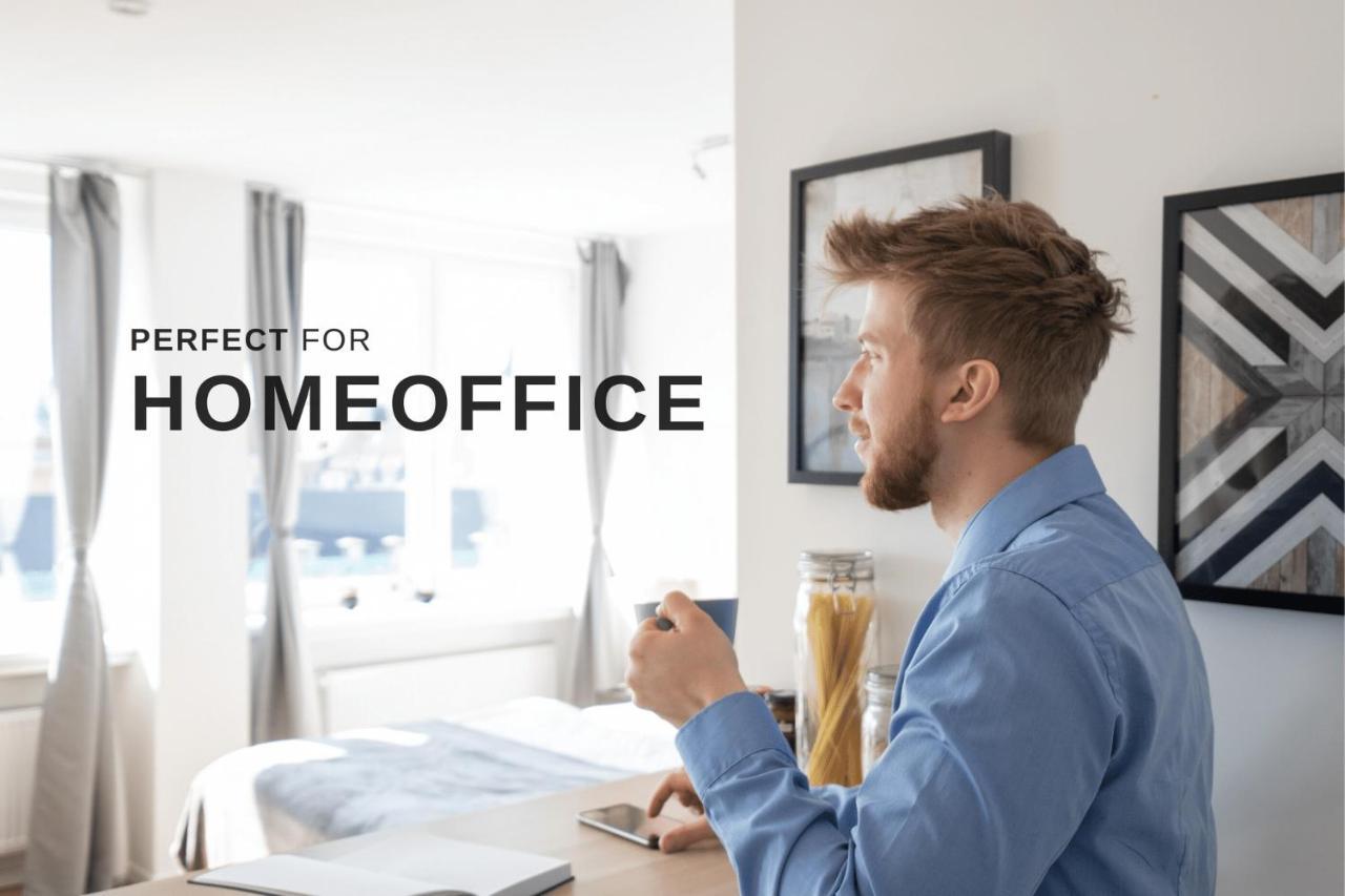 Business Apartment mit Blick auf die Skyline von Essen Exterior foto