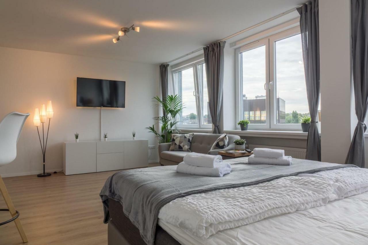 Business Apartment mit Blick auf die Skyline von Essen Exterior foto
